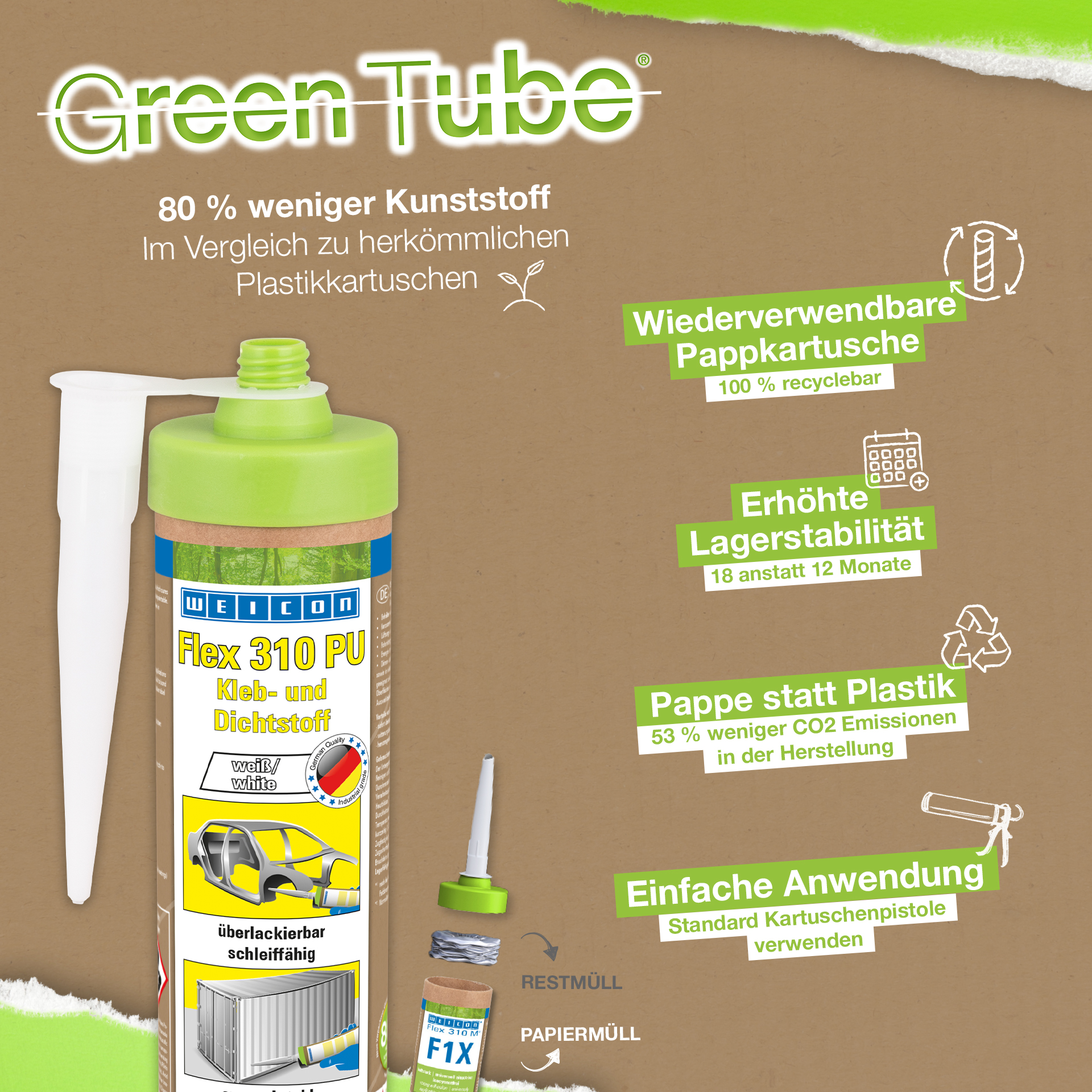 Flex 310 M® 스테인리스 스틸 | 높은 초기 강도와 메탈릭한 외관을 갖춘 MS-Polymer 기반의 접착제 및 실란트