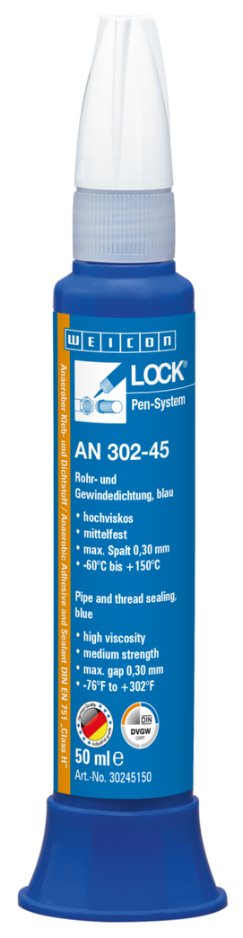 WEICONLOCK® AN 302-45 파이프 및 나사산 씰링 | 거친 나사산, 중간 강도, DVGW 승인을 받은 경우