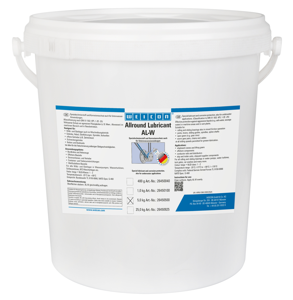 AL-W 고성능 그리스 | 수중 적용을 위한 특수 윤활제