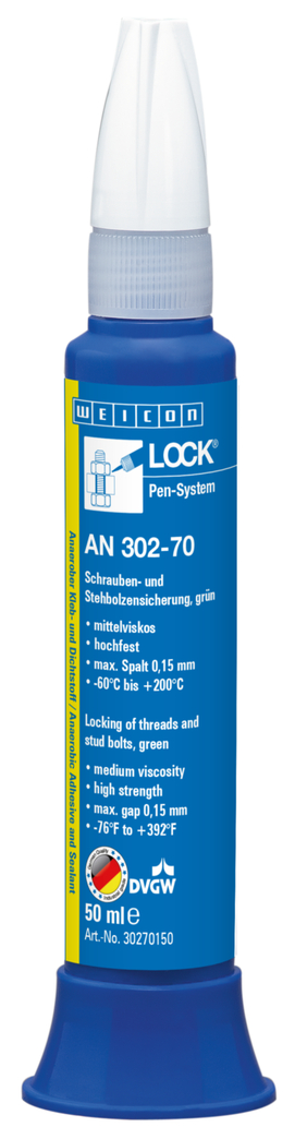 WEICONLOCK® AN 302-70 나사산 및 스터드 볼트의 잠금 장치 | 고강도, 중간 점도, 식수 승인을 받은 제품