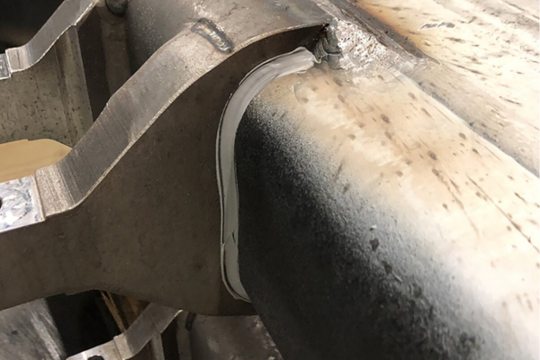 metal, damaged, weld, crack, crackling