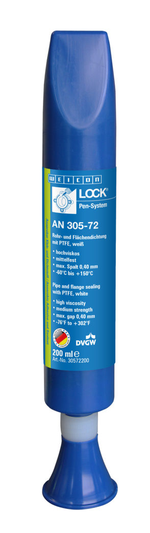 WEICONLOCK® AN 305-72 파이프 및 플랜지 씰링제 | PTFE, 중간 강도, 음용수 승인 획득