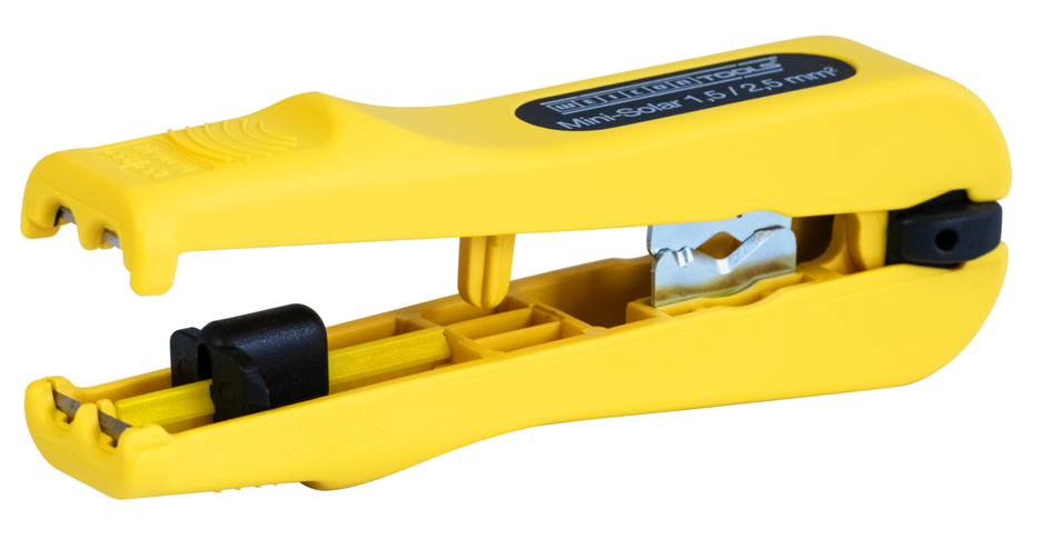 미니 솔라 1,5/2,5 mm² | 일반적인 태양광 케이블의 피복 및 피복 제거용 I 작업 범위 1,5 & 2,5 mm²