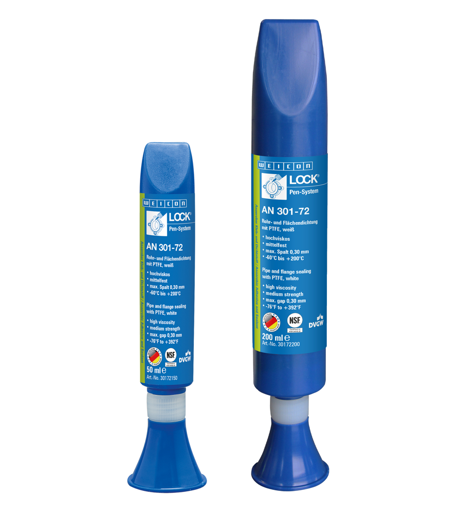 WEICONLOCK® AN 301-72 파이프 및 플랜지 씰링제 | PTFE 포함, 중간 강도, 고온 내성 포함
