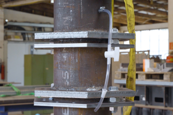 metal joint, steel column, clamp, bracket, bolted joint