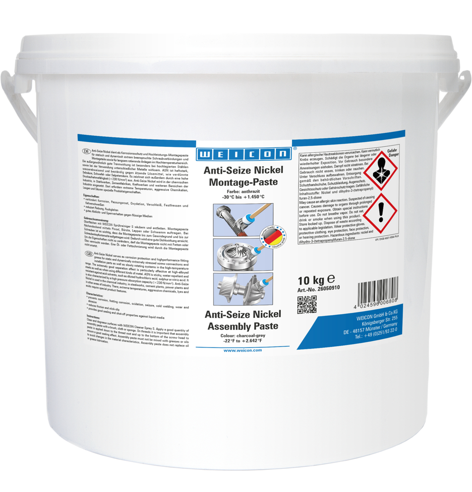 고착 방지 니켈 조립 페이스트 | 윤활제 및 이형제 페이스트, 고온 내성