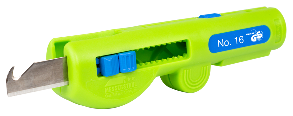 쿼드로 스트리퍼 16호 그린 라인 | 지속 가능한 스트리핑 도구 I 다기능 스트리퍼, 작업 범위 스트리핑 0,5 - 6,0 mm² I 스키닝 8 - 13 mm Ø