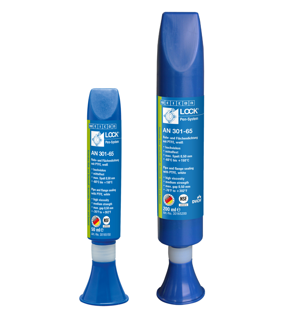 WEICONLOCK® AN 301-65 파이프 및 플랜지 씰링제 | PTFE, 중간 강도, 음용수 승인 획득