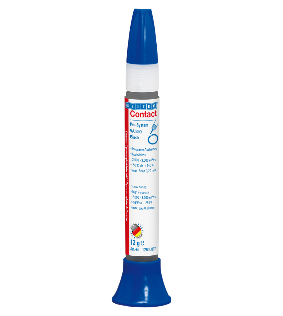 VA 250 블랙 순간접착제 | 고점도, 고무 충진형 순간접착제