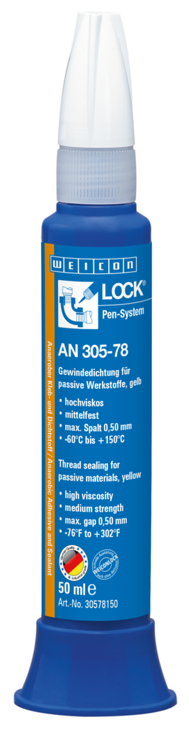 WEICONLOCK® AN 305-78 파이프 및 나사산 씰링 | 수동 재질용, 중간 강도, 식수 승인을 받은 경우