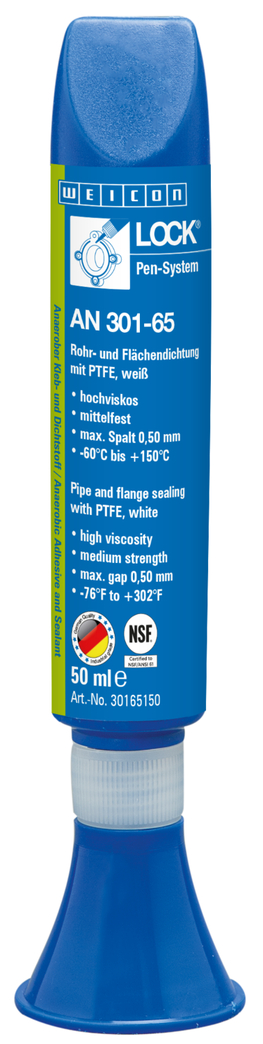 WEICONLOCK® AN 301-65 파이프 및 플랜지 씰링제 | PTFE, 중간 강도, 음용수 승인 획득